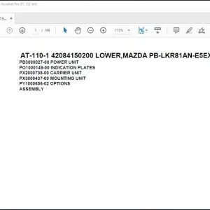 Tadano Crane AT-110-1 42084150200 LOWER,MAZDA PB-LKR81AN-E5EXHY Parts Catalog Manual - PDF DOWNLOAD