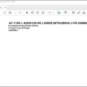 Tadano Crane AT-115S-1 42053120100 LOWER MITSUBISHI U-FE-538B6K Spare Parts Manual - PDF DOWNLOAD