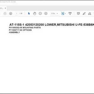 Tadano Crane AT-115S-1 42053120200 LOWER,MITSUBISHI U-FE-538B6K Spare Parts Manual - PDF DOWNLOAD