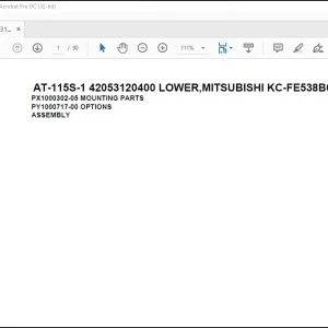 Tadano Crane AT-115S-1 42053120400 LOWER,MITSUBISHI KC-FE538B6KA Spare Parts Manual - PDF DOWNLOAD
