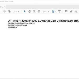 Tadano Crane AT-115S-1 42053140200 LOWER ISUZU U-NKR66E2N-5HXHY Spare Parts Manual - PDF DOWNLOAD