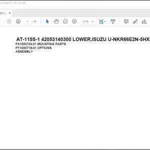 Tadano Crane AT-115S-1 42053140300 LOWER ISUZU U-NKR66E2N-5HXHY Spare Parts Manual - PDF DOWNLOAD