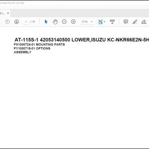Tadano Crane AT-115S-1 42053140500 LOWER,ISUZU KC-NKR66E2N-5HXHY Spare Parts Manual -  PDF DOWNLOAD