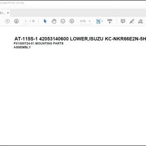 Tadano Crane AT-115S-1 42053140600 LOWER ISUZU KC-NKR66E2N-5HXHY Spare Parts Manual - PDF DOWNLOAD