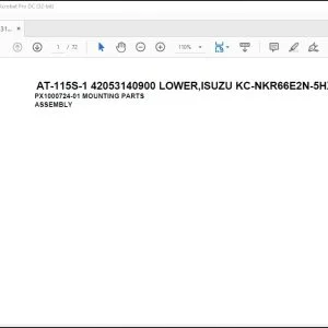 Tadano Crane AT-115S-1 42053140900 LOWER,ISUZU KC-NKR66E2N-5HXHY Spare Parts Manual - PDF DOWNLOAD