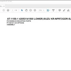 Tadano Crane AT-115S-1 42053141500 LOWER ISUZU KR-NPR72GDR-5LXPYT Spare Parts Manual -  PDF DOWNLOAD