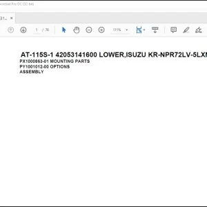 Tadano Crane AT-115S-1 42053141600 LOWER,ISUZU KR-NPR72LV-5LXNY Spare Parts Manual - PDF DOWNLOAD