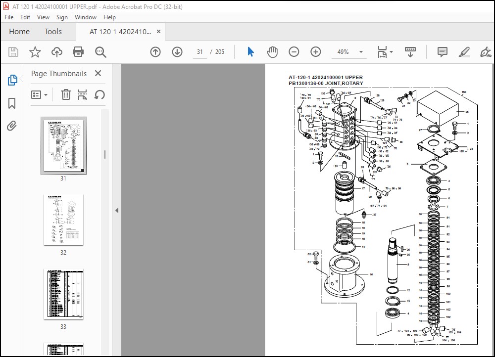 Tadano Crane AT-120-1 42024100001 UPPER Spare Parts Catalog Manual ...