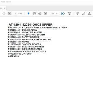 Tadano Crane AT-120-1 42024100002 UPPER Spare Parts Catalog Manual - PDF DOWNLOAD