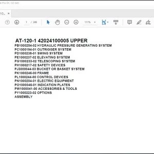 Tadano Crane AT-120-1 42024100005 UPPER Spare Parts Catalog Manual - PDF DOWNLOAD