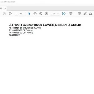 Tadano Crane AT-120-1 42024110200 LOWER,NISSAN U-CSH40 Spare Parts Catalog Manual - PDF DOWNLOAD