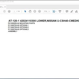 Tadano Crane AT-120-1 42024110300 LOWER,NISSAN U-CSH40-CMEDKNW Parts Catalog Manual - PDF DOWNLOAD