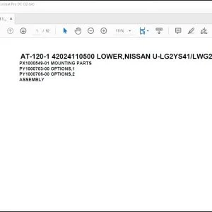 Tadano Crane AT-120-1 42024110500 LOWER,NISSAN U-LG2YS41/LWG2S Spare Parts Catalog Manual - PDF DOWNLOAD
