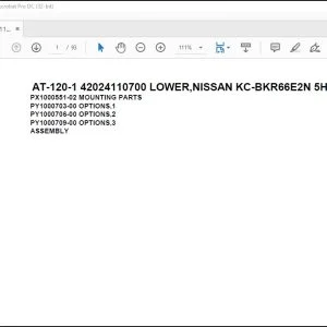 Tadano Crane AT-120-1 42024110700 LOWER,NISSAN KC-BKR66E2N 5HX Parts Catalog Manual - PDF DOWNLOAD