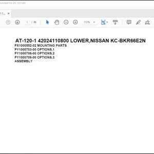 Tadano Crane AT-120-1 42024110800 LOWER,NISSAN KC-BKR66E2N Spare Parts Catalog Manual - PDF DOWNLOAD