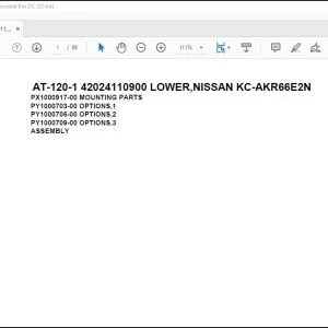 Tadano Crane AT-120-1 42024110900 LOWER,NISSAN KC-AKR66E2N Spare Parts Catalog Manual - PDF DOWNLOAD