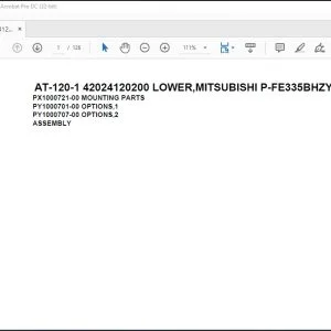 Tadano Crane AT-120-1 42024120200 LOWER,MITSUBISHI P-FE335BHZY Parts Catalog Manual - PDF DOWNLOAD