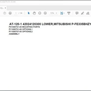Tadano Crane AT-120-1 42024120300 LOWER,MITSUBISHI P-FE335BHZY Parts Catalog Manual - PDF DOWNLOAD
