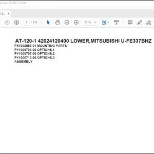 Tadano Crane AT-120-1 42024120400 LOWER,MITSUBISHI U-FE337BHZ Parts Catalog Manual - PDF DOWNLOAD