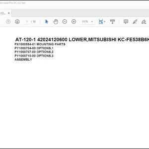 Tadano Crane AT-120-1 42024120600 LOWER,MITSUBISHI KC-FE538B6KA Parts Catalog Manual - PDF DOWNLOAD