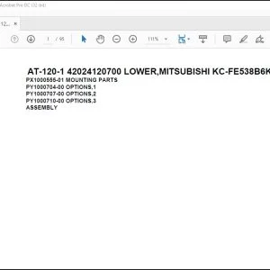 Tadano Crane AT-120-1 42024120700 LOWER,MITSUBISHI KC-FE538B6KM Parts Catalog Manual - PDF DOWNLOAD
