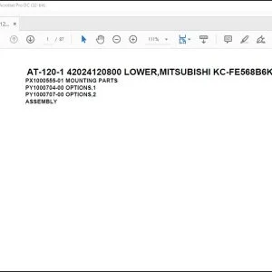 Tadano Crane AT-120-1 42024120800 LOWER,MITSUBISHI KC-FE568B6KM Parts Catalog Manual - PDF DOWNLOAD