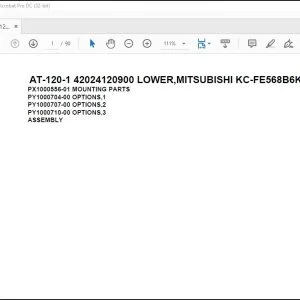 Tadano Crane AT-120-1 42024120900 LOWER,MITSUBISHI KC-FE568B6KA Parts Catalog Manual - PDF DOWNLOAD