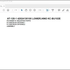 Tadano Crane AT-120-1 42024130100 LOWER,HINO KC-BU102E Spare Parts Catalog Manual - PDF DOWNLOAD