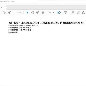 Tadano Crane AT-120-1 42024140100 LOWER,ISUZU P-NKR57E2KN-5H Parts Catalog Manual - PDF DOWNLOAD