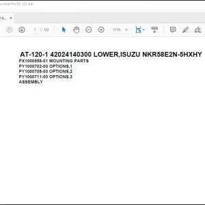 Tadano Crane AT-120-1 42024140300 LOWER,ISUZU NKR58E2N-5HXHY Parts Catalog Manual - PDF DOWNLOAD