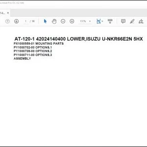 Tadano Crane AT-120-1 42024140400 LOWER,ISUZU U-NKR66E2N 5HX Parts Catalog Manual - PDF DOWNLOAD