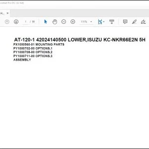Tadano Crane AT-120-1 42024140500 LOWER,ISUZU KC-NKR66E2N 5H Parts Catalog Manual - PDF DOWNLOAD