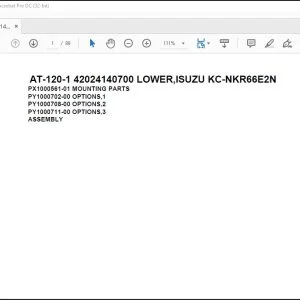 Tadano Crane AT-120-1 42024140700 LOWER,ISUZU KC-NKR66E2N Spare Parts Catalog Manual - PDF DOWNLOAD