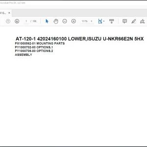 Tadano Crane AT-120-1 42024160100 LOWER,ISUZU U-NKR66E2N 5HX Parts Catalog Manual - PDF DOWNLOAD