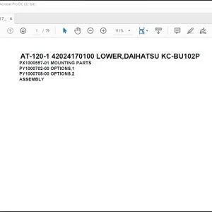 Tadano Crane AT-120-1 42024170100 LOWER,DAIHATSU KC-BU102P Spare Parts Catalog Manual - PDF DOWNLOAD