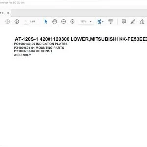 Tadano Crane AT-120S-1 42081120300 LOWER,MITSUBISHI KK-FE53EEX Spare Parts Catalog Manual - PDF DOWNLOAD