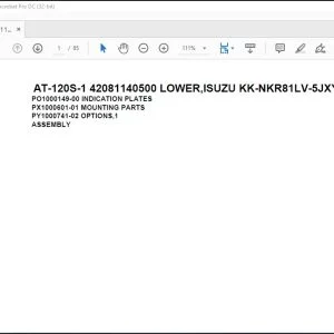 Tadano Crane AT-120S-1 42081140500 LOWER,ISUZU KK-NKR81LV-5JXYB Spare Parts Catalog Manual - PDF DOWNLOAD