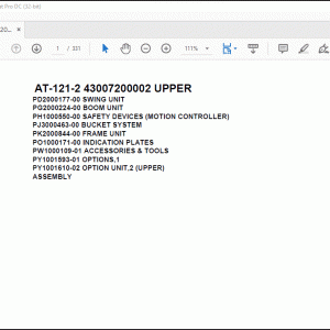 Tadano Crane AT-121-2 43007200002 UPPER Spare Parts Catalog Manual - PDF DOWNLOAD