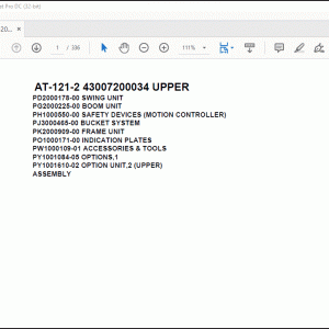 Tadano Crane AT-121-2 43007200034 UPPER Spare Parts Catalog Manual - PDF DOWNLOAD