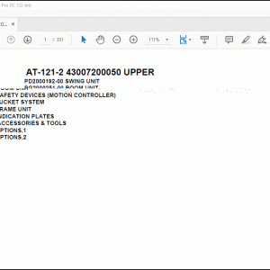 Tadano Crane AT-121-2 43007200050 UPPER Spare Parts Catalog Manual - PDF DOWNLOAD