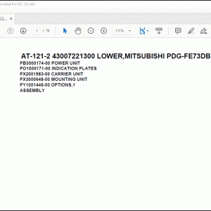 Tadano Crane AT-121-2 43007221300 LOWER,MITSUBISHI PDG-FE73DBY 6KA4 Parts Manual - PDF DOWNLOAD