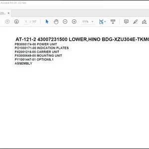 Tadano Crane AT-121-2 43007231500 LOWER,HINO BDG-XZU304E-TKMQB6 Parts Catalog Manual - PDF DOWNLOAD