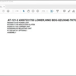 Tadano Crane AT-121-2 43007231700 LOWER,HINO BDG-XZU304E-TKTQB6 Parts Catalog Manual - PDF DOWNLOAD