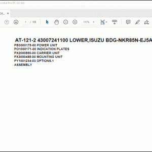 Tadano Crane AT-121-2 43007241100 LOWER,ISUZU BDG-NKR85N-EJ5AHY-M Spare Parts Manual - PDF DOWNLOAD