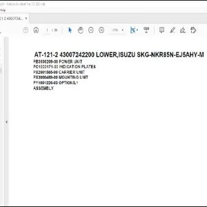 Tadano Crane AT-121-2 43007242200 LOWER,ISUZU SKG-NKR85N-EJ5AHY-M Spare Parts Manual - PDF DOWNLOAD