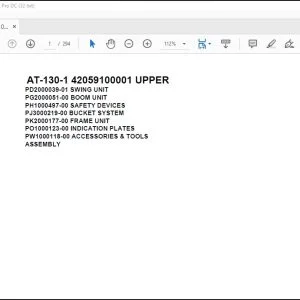 Tadano Crane AT-130-1 42059100001 UPPER Spare Parts Catalog Manual - PDF DOWNLOAD