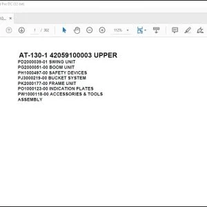 Tadano Crane AT-130-1 42059100003 UPPER Spare Parts Catalog Manual - PDF DOWNLOAD