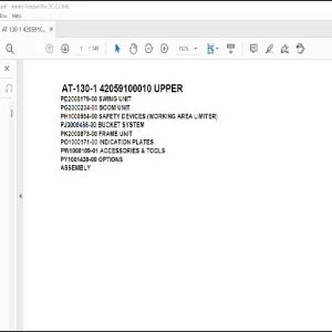 Tadano Crane AT-130-1 42059100010 UPPER Spare Parts Catalog Manual - PDF DOWNLOAD