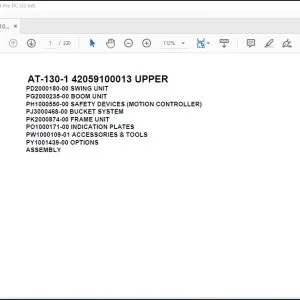 Tadano Crane AT-130-1 42059100013 UPPER Spare Parts Catalog Manual - PDF DOWNLOAD