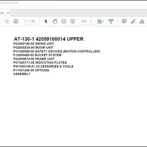 Tadano Crane AT-130-1 42059100014 UPPER Spare Parts Catalog Manual - PDF DOWNLOAD